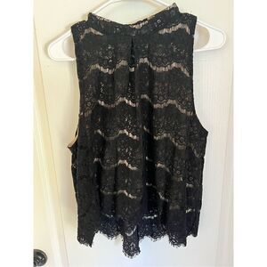 Love Fire Black Lace Halter Tank Top